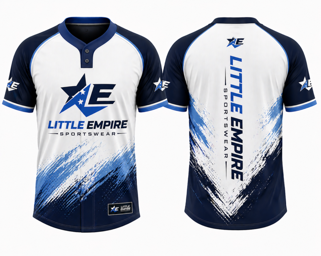 Custom baseball jersey front and back view professional sportswear