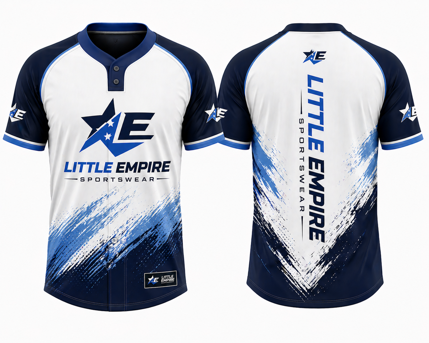 Custom baseball jersey front and back view professional sportswear