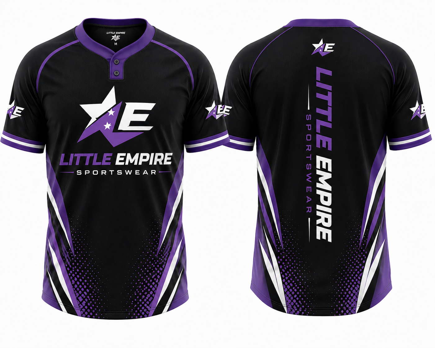 Custom baseball jersey front and back view professional sportswear