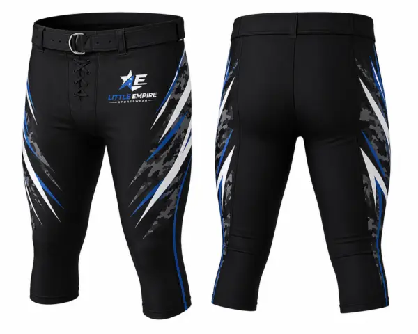 American football pants front and back view custom sublimation sportswear