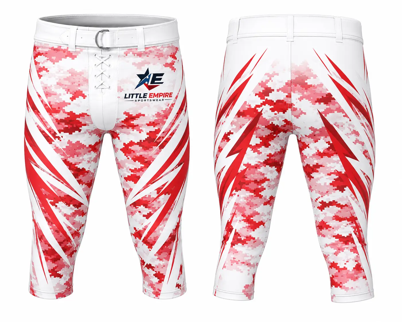 American football pants front and back view custom sublimation sportswear