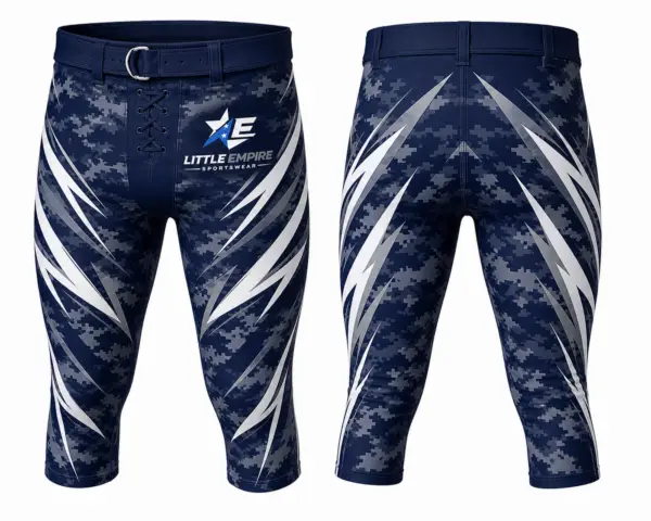American football pants front and back view custom sublimation sportswear