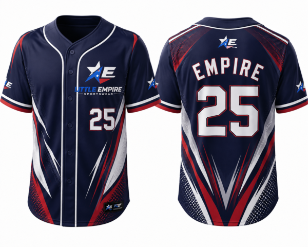 Custom baseball jersey front and back view professional sportswear