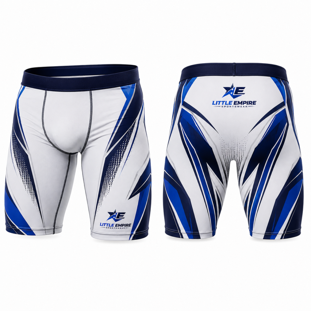 Compression shorts front and back view custom sportswear