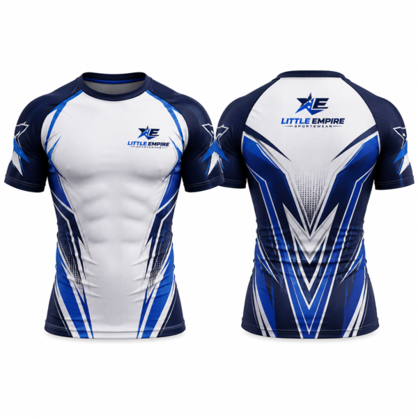 Compression t-shirt front and back view custom sportswear