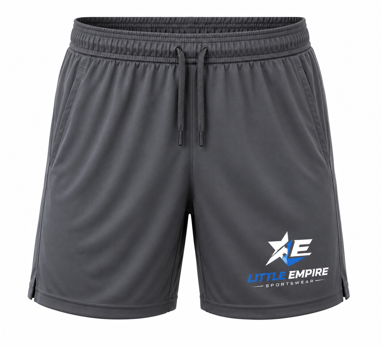 Training shorts front and back view custom sportswear