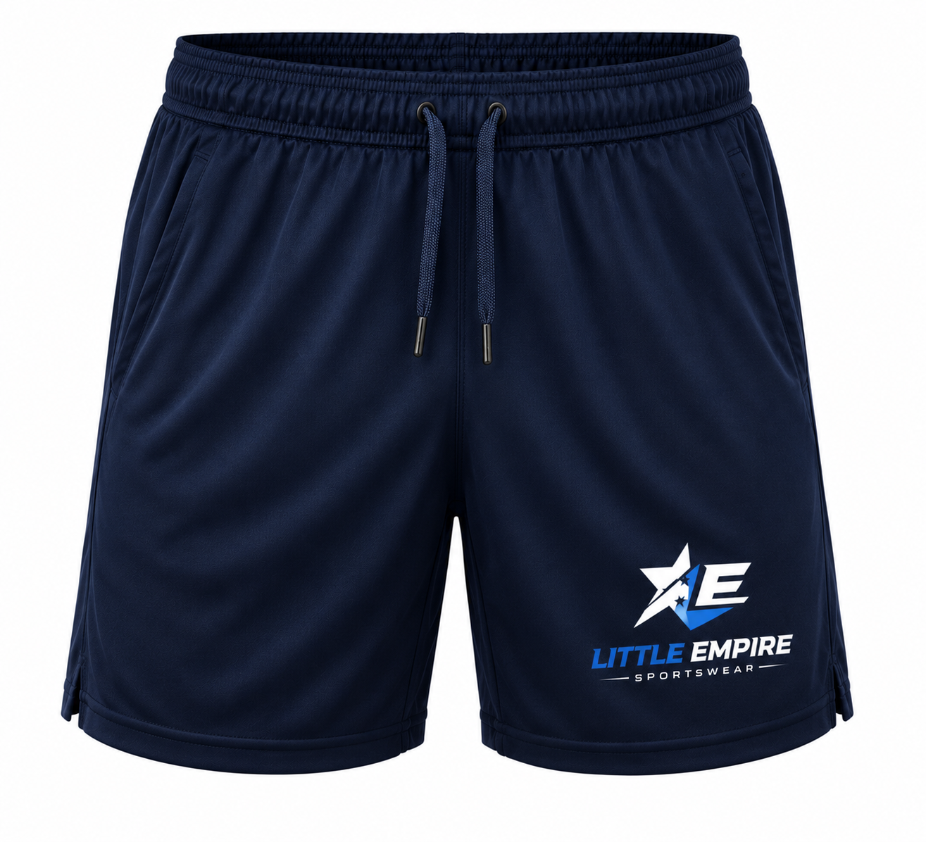 Training shorts front and back view custom sportswear