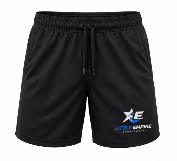 Training shorts front and back view custom sportswear