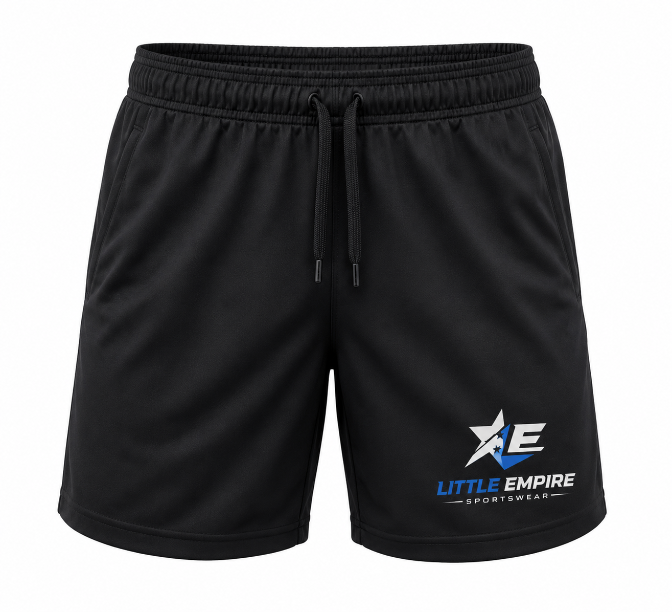 Training shorts front and back view custom sportswear