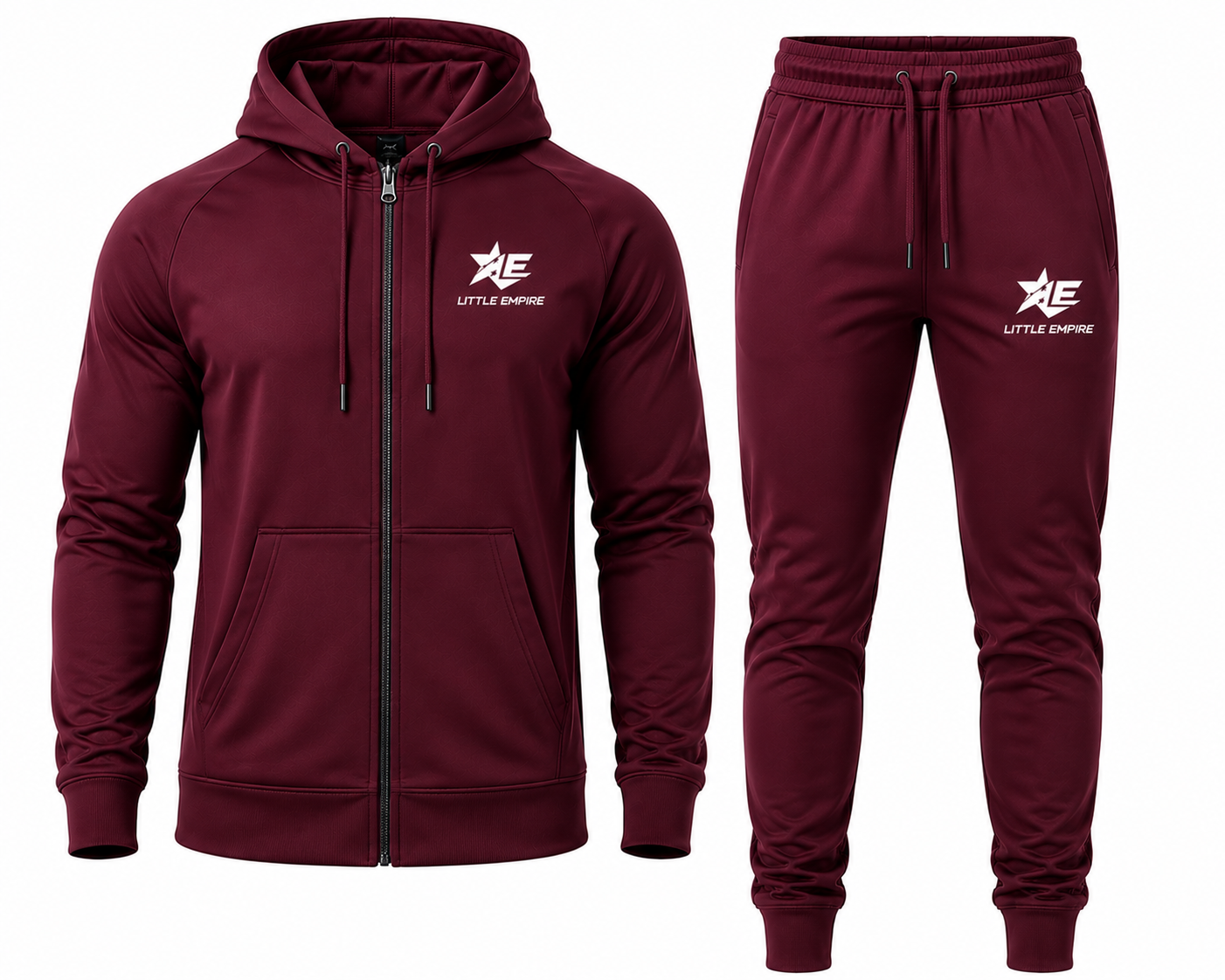 Gym tracksuit front and back view custom fitness wear