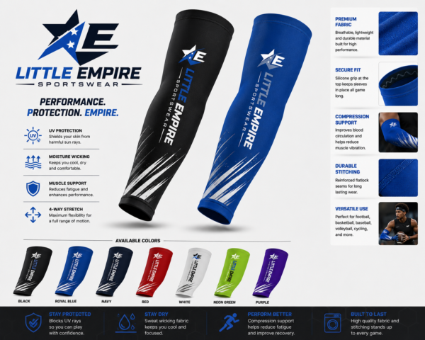 Custom arm sleeves pair professional sports compression accessory