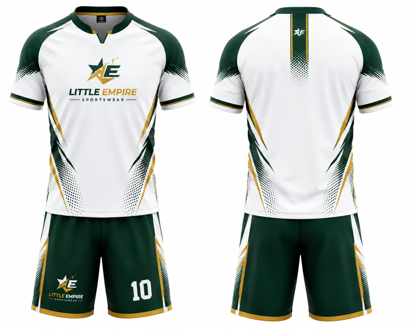 Custom soccer training kit front and back view professional football sportswear