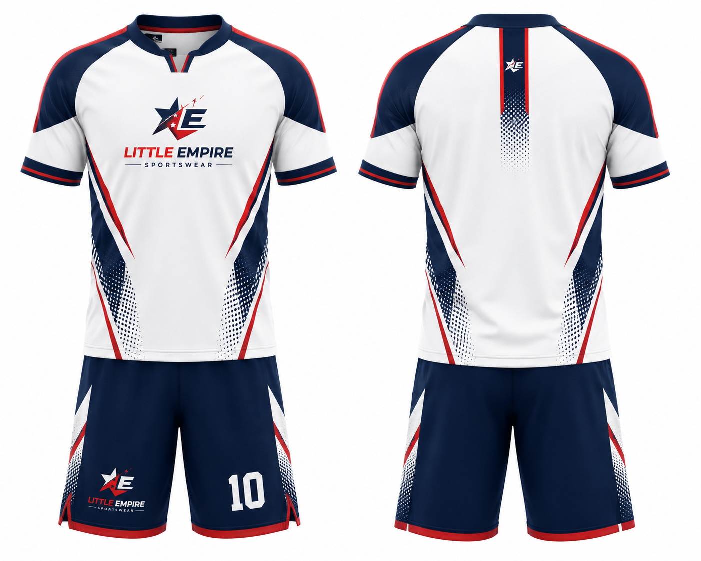 Custom soccer training kit front and back view professional football sportswear