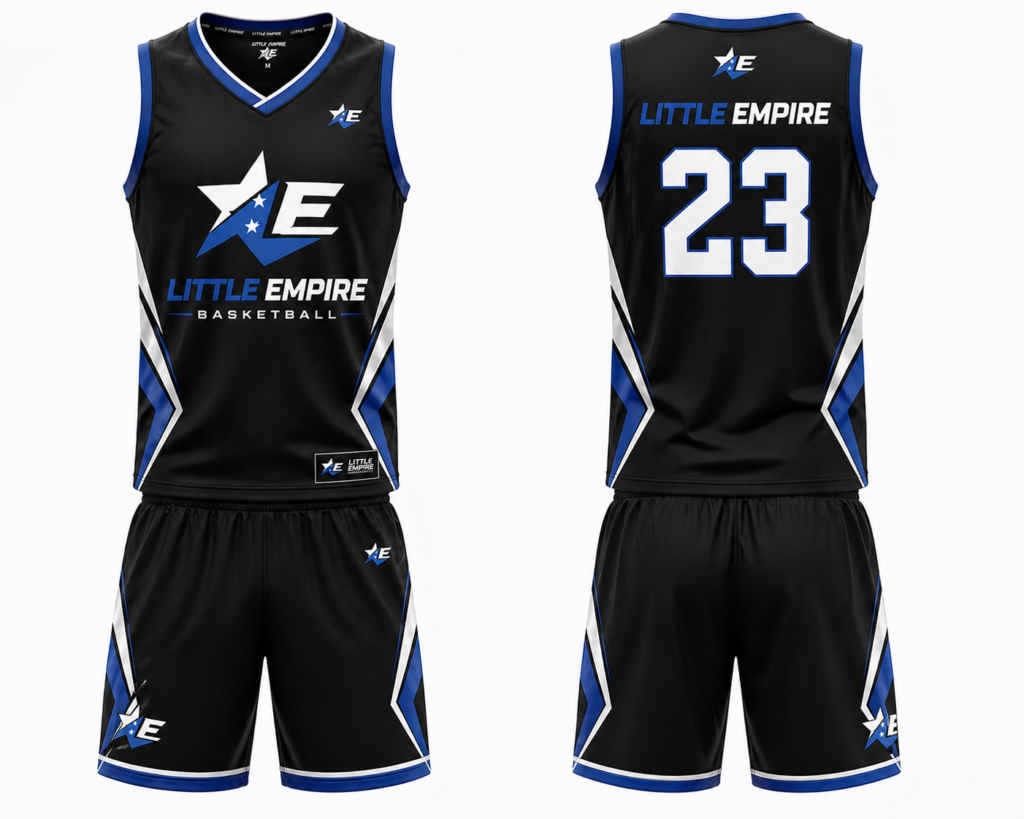 Custom basketball uniform front and back view professional sportswear