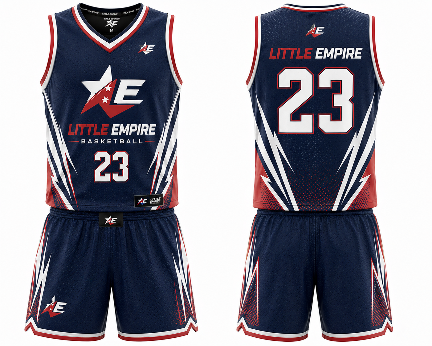 Custom basketball uniform front and back view professional sportswear